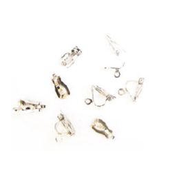 Earring Clip Backs / 12x10 mm /  Silver - 20 pieces