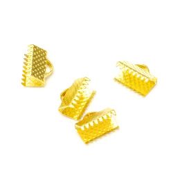 Ακροδέκτες- σφιχτηράκια μεταλλικά 10 mm χρυσό -50 τεμάχια