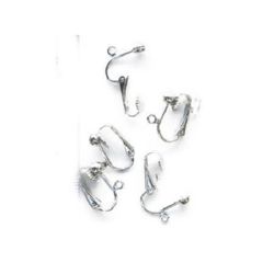 Clip-on Earring Backs / 15 mm / Silver - 50 pieces