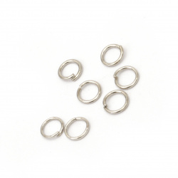 Metal Jump Rings / 6x0.8 mm /  Silver - 200 pieces
