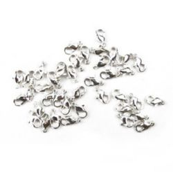 Lobster Claw Clasp Jewellery Making 5x10 mm STEEL WHITE -20 pieces