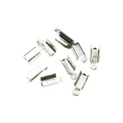 Stoc epuizat. Primeste notificare pe email cand produsul revine in stoc Varfuri metalice 12x4x4 mm gaura 1,5 mm culoare argintiu -50 bucati