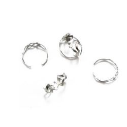 Baza metalica pentru inel reglabil cu unda de 18 mm culoare argintiu -10 bucati