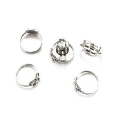 Adjustable Iron Ring Bases 10x12.5 mm. Color silver -10pcs.