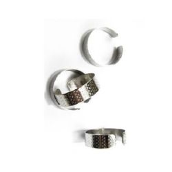 Adjustable Metal Ring Blanks 8mm color silver -10pcs.