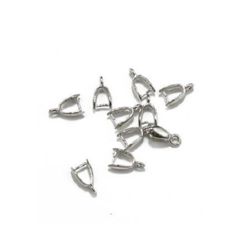 Stoc epuizat. Primeste notificare pe email cand produsul revine in stoc Duza metalic pentru pandantiv sau margelă 4x7x12 mm culoare argintiu ~ 3,09 grame -10 bucăți