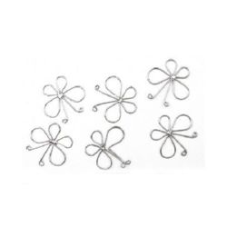 Metal element butterfly 52x48 mm color silver - 2 pieces