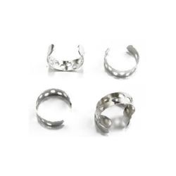 DIY Adjustable Iron Ring Bases 18x6mm color silver -10pcs.