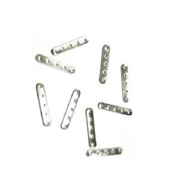 Metal Multi Strand Separator / 17x3 mm / Silver - 50 pieces