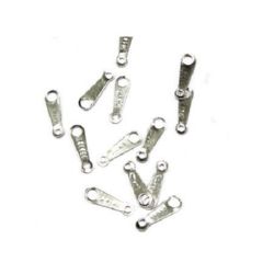 Metal Tip with 2 Holes / 3x10 mm /  Silver - 100 pieces