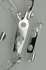 Brooch Pin Back with 2 Holes / 20x5x5 mm / Silver - 50 pieces