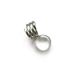 Metal ring base 18 mm spiral color silver 1 piece
