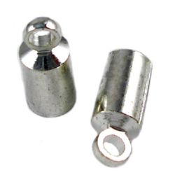 Метални накрайници объл 9 5x4 мм дупка 1 2 мм с xалка цвят сребро -20 броя