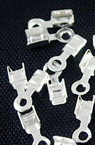 Fold Over Metal Tips for Jewelry Making / 6 5x2x2 mm / Silver - 50 pieces