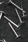 Suport pentru cercel metalic plat 11x0,7 mm culoare alb -50 bucăți