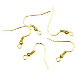 Fish Earring Hooks / 20x19 mm / Gold NF - 50 pieces