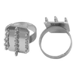 Метална основа за пръстен 2 мм цвят сребро -4 броя