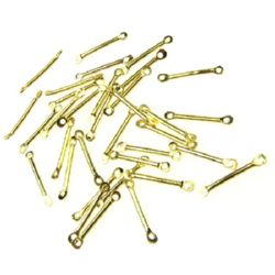 Rectangle Connectors with 2 Holes for DIY Jewelry Making / 15x2 mm / Gold - 50 pieces