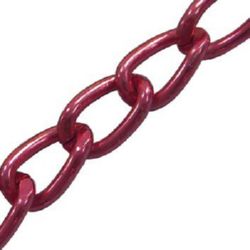 Aluminum chain 7.7x5.4 mm color red -1 meter