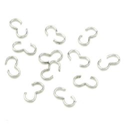 Double Folding Tip for Chain /  8x4x2 mm / Silver - 50 pieces