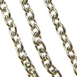 Link Chain for DIY Jewelry Design / 3x2x0.5 mm / Silver - 1 meter