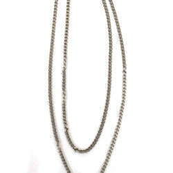 Metal Chain / 3.7x2.5x0.7 mm /  Silver Color - 1 meter