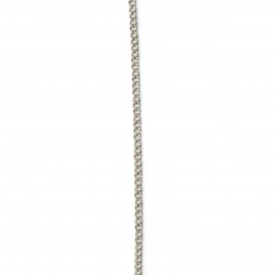 Metal Link Chain for Necklace, Bracelet, Earrings Making / 3x2x0.5 mm / Silver Tone - 1 meter