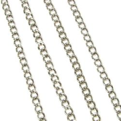 Nicht online verfügbar. Sie können auch in den EM ART Geschäften und unter +359 884 000 893 kaufen. Metallkette 2,5 x 2 x 0,6 mm, silberfarben – 1 m für Schmuckherstellung & Basteln