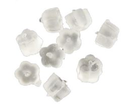 Silicone Backs for Stud Earrings /  2.5x4x2.5 mm, Hole: 1 mm - 50 pieces