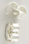 Metal Earring Backs / 3.8x5 mm, Hole:  0.9 mm / White - 50 pieces