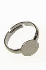 Метална основа за пръстен регулиращ 20 мм плочка 9 мм цвят сребро -5 броя