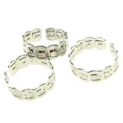 Adjustable Ring Bases Zodiac sign 18 mm silver -10 pieces