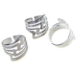 Bază metalică pentru inel 20 mm argintiu -10 bucăți