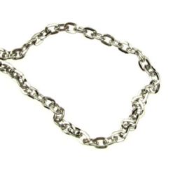 Metal Chain / 9x7.5x2 mm / Silver Color - 1 meter