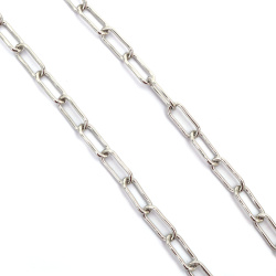 Metal Chain / 16x7x1.5 mm / Silver Color - 1 meter