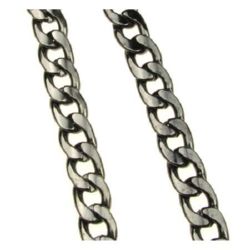 Flat Metal Chain / 11x8x2 mm /   Silver Color - 1 meter