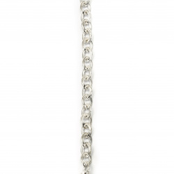 Metal Jewelry Chain / 12.1x10.6 mm / White - 1 meter