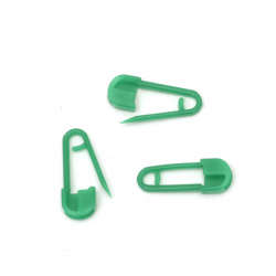 Safety pins plastic 20x8 mm green -50 pieces
