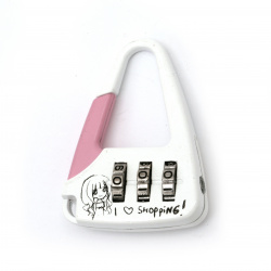 Padlock with code 3 digits 49x36x12 mm two-color mix