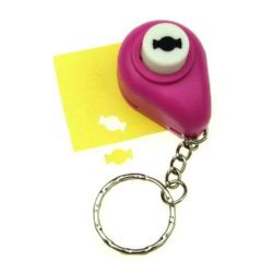 Scrapbook Punch, Key ring, for cardboard, Candy, 160 grams/m2, 10mm