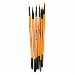 Set of Round Synthetic Painting Brushes - 6 pieces