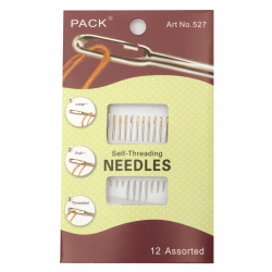 Needles with gilded open ear 35 ~ 42 mm (for adults) -12 pieces