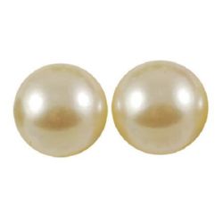 Cabochon Pearl Beads, Half Round for Gluing, DIY, Decoration, Scrapbooking, Decoupage 10x5 mm champagne -50 pieces