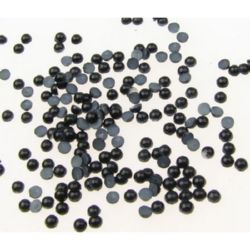 Perla emisferă 2x1 mm culoare negru -500 bucăți
