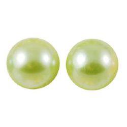 Cabochon Pearl Beads, Half Round for Gluing, DIY, Decoration, Scrapbooking, Decoupage 3x1.5 mm green light -500 pieces