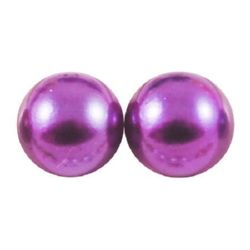Round Plastic Half Pearls for DIY Decoration / 3x1.5 mm / Dark Purple - 500 pieces
