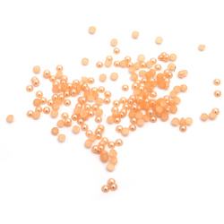 Half-sphere pearls, 3x1.5 mm, peach color - 500 pieces