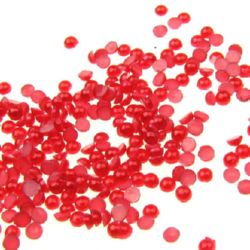 Πέρλα τύπου Cabochon 2x1 mm κόκκινο -500 τεμάχια