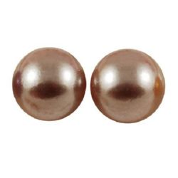 Plastic Pearl Cabochons / 12x6 mm / Brown - 20 pieces