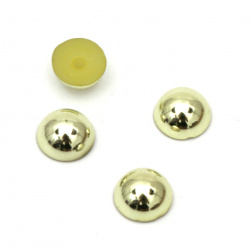 Hot Fix Hemisphere Pearl Rhinestone, Decorations, Clothes, DIY 6x3 mm hole 1 mm metallize color gold - 50 pieces